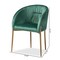 Baxton Studio Ballard Glam and Luxe Green Velvet Upholstered and Gold Finished Metal Dining Chair 192-11779-ZORO - alternate 6